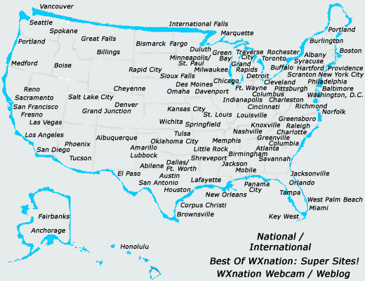 WXnation Local Weather Forecast Cities Map